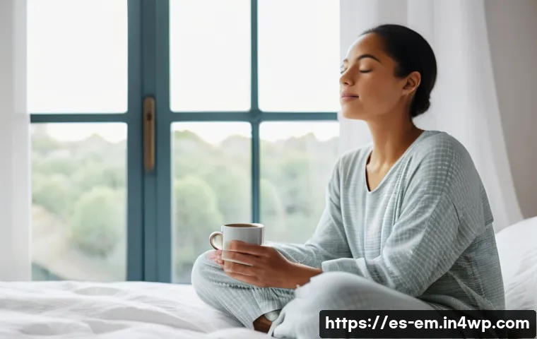자기 돌봄을 위한 건강한 일상 습관의 중요성 - **Conscious Morning Ritual:** A serene and calm image of a person (woman) in her late 20s to early 3...