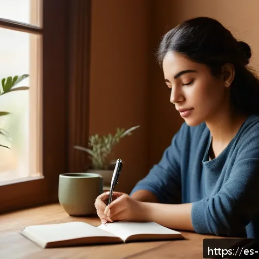 자기 돌봄의 동기 부여 극복하기 - A serene, cozy indoor scene showing a young Hispanic woman in casual, comfortable clothing sitting a...
